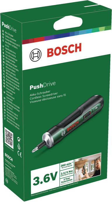 Bosch PushDrive akku skrumaskin m/bits